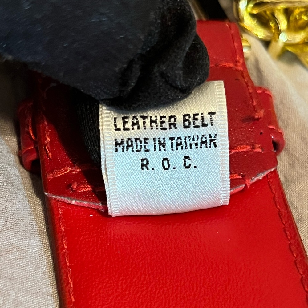 Arrivanto Red Leather Belt with Coins - Picture 7 of 9